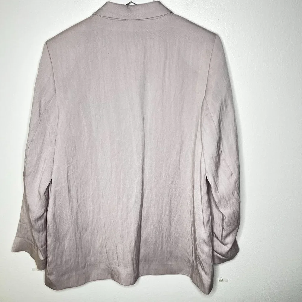 H&M Womens Blazer Coat Soft Light Tencel/Lyocell 2 Faux Pockets Lavender NWT - Picture 6 of 9